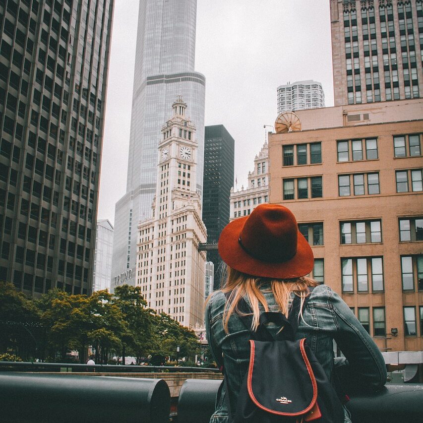 person, hat, girl, adventure, architecture, building, business, city, cityscape, downtown, people, portrait, skyline, skyscraper, street, tower, travel, urban, travel, travel, travel, travel, travel